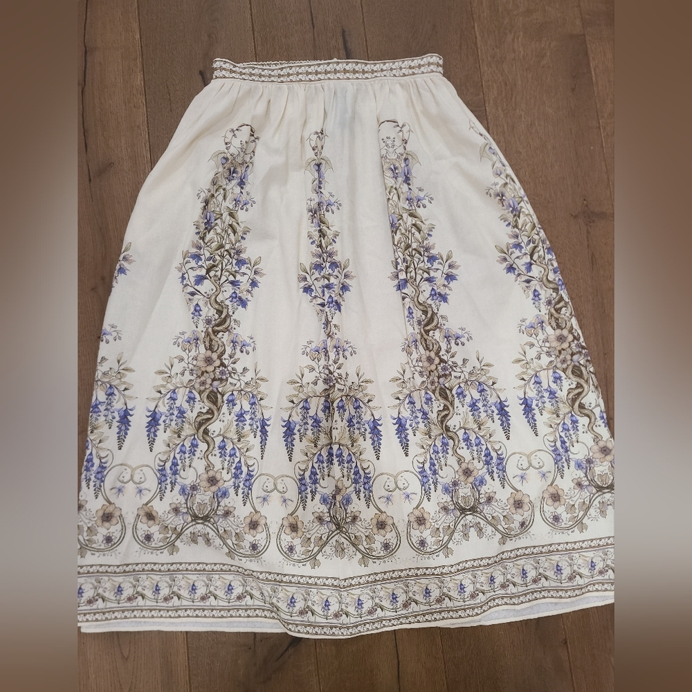 Max Studio Cream Midi A-Line Skirt for Weddings